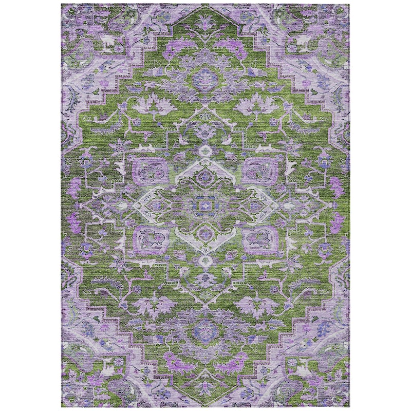 Machine Washable Indoor/ Outdoor Chantille Traditional Boho Rug