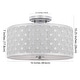 preview thumbnail 4 of 6, SAFAVIEH Lighting Hutch Flush 16-Inch Chrome 3-Light Mount Ceiling Light - 16" x 16" x 10.25"