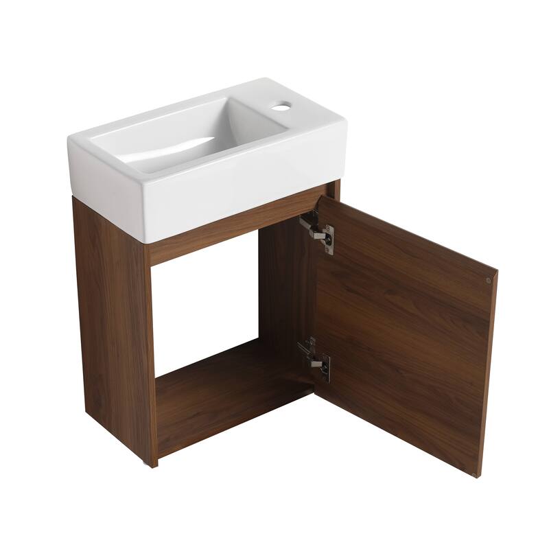 BNK 16/18 Inch Single Sink Bathroom Vanity with Soft Close Door