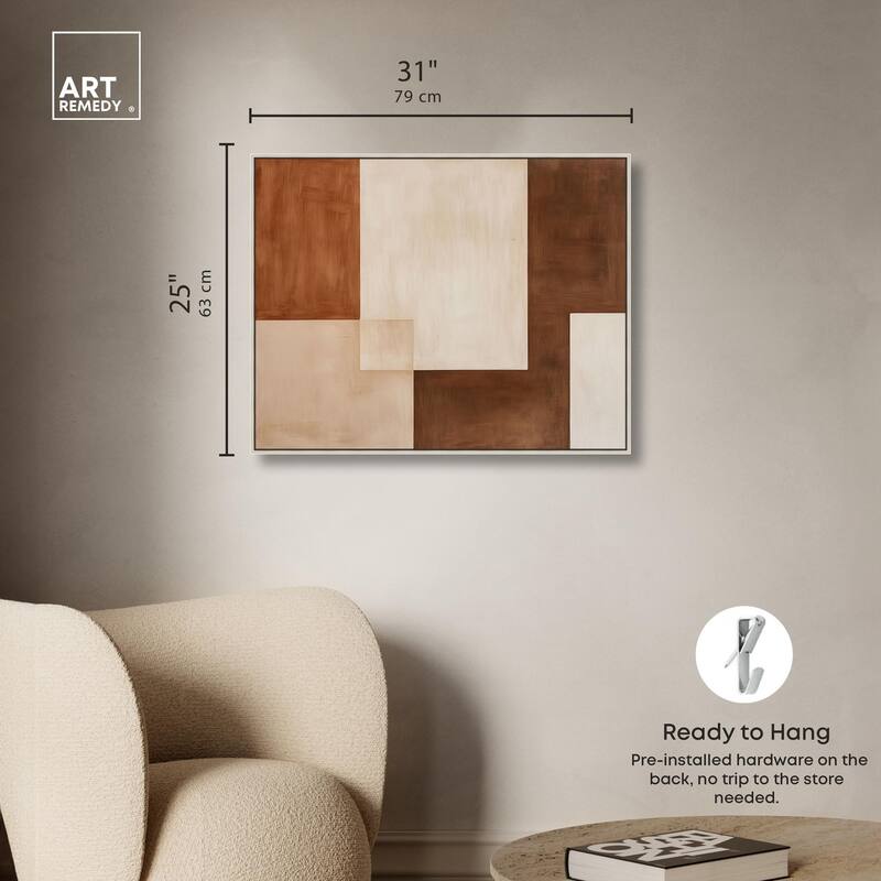 Cream and Brown Panels IV Canvas by Art Remedy