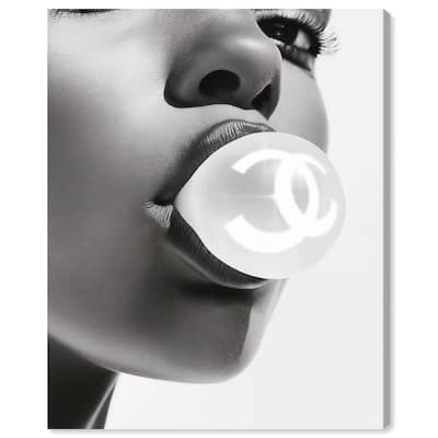 Bubble Gum Pop Monochrome Canvas by Art Remedy, Gallery Wrapped