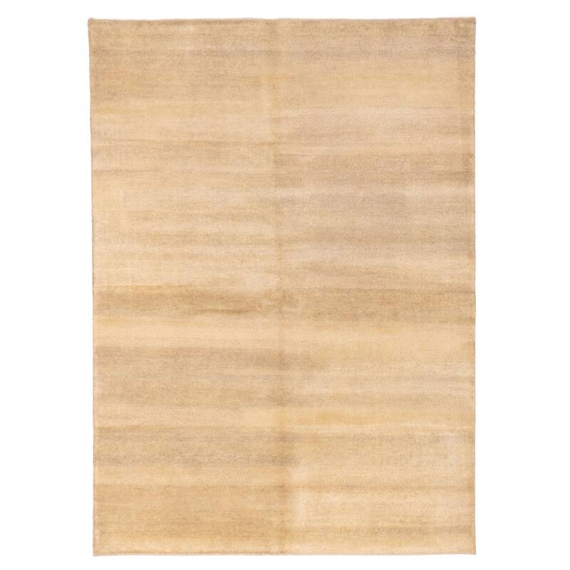 ECARPETGALLERY Hand-knotted Pak Finest Gabbeh Light Khaki Wool Rug - 4'11 x 6'11