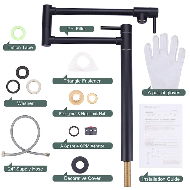 WOWOW Deck Mount Pot Filler Folding Faucet