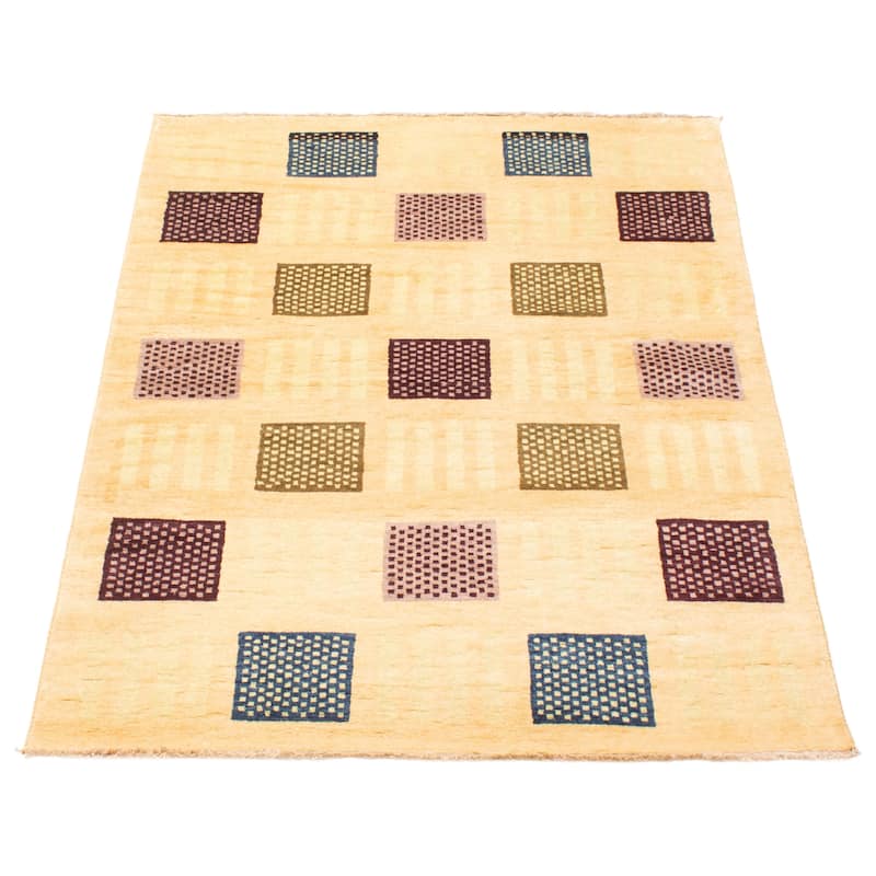 ECARPETGALLERY Hand-knotted Peshawar Ziegler Beige Wool Rug - 4'2 x 6'4