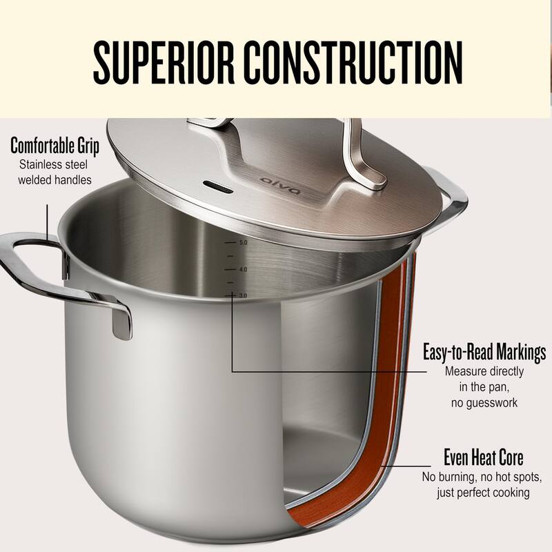 Alva Maestro Stainless Steel Stock Pot - Heavy Duty, Non-Toxic