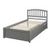 preview thumbnail 10 of 9, Elevate Your Bedroom Style with Our Twin Wood Platform Bed - Featuring 2 Drawers and a Stylish Headboard - Twin Size, Gray