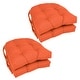 preview thumbnail 45 of 59, 16-inch U-Shaped Indoor Twill Chair Cushions (Set of 2, 4, or 6) - 16" x 16" Set of 4 - Tangerine Dream