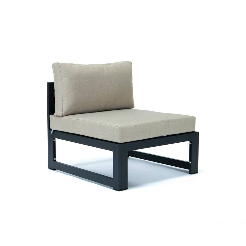 Chelsea 5-Piece Modern Armless Patio Sectional and Coffee Table for Patio Garden Summer Yard Porch