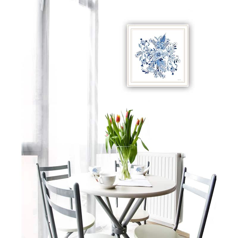 TrendyDecor4U "Floral Calligraphy Sketches II" Framed Print Wall Art