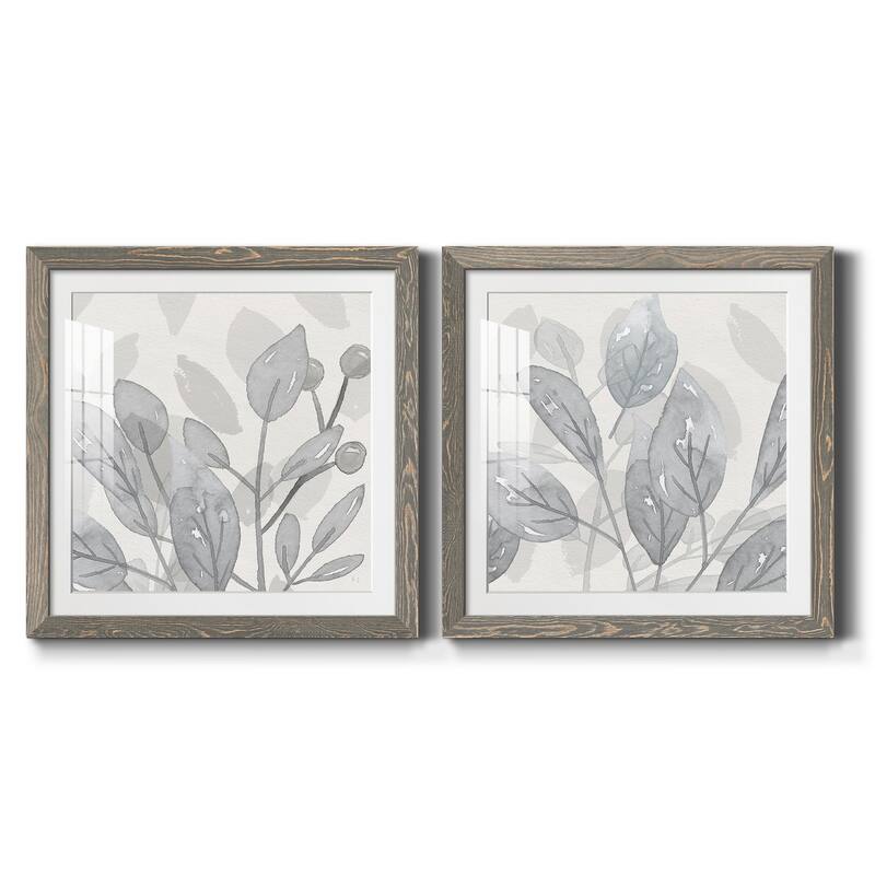 Shadow Leaves I-Premium Framed Print - Ready to Hang - 24x24 - Grey