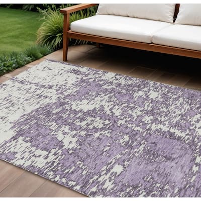 HomeRoots Abstract Transitional Rectangle Outdoor Rug