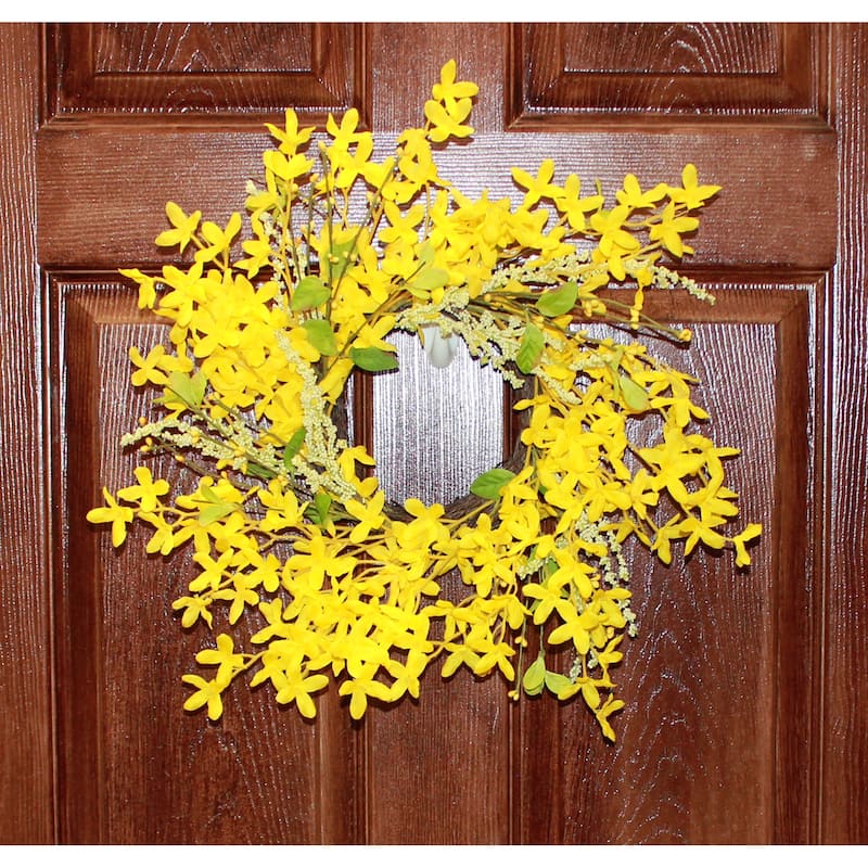 20" Artificial Forsythia Wreath - 20