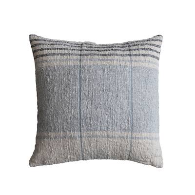 Woven Cotton Slub Pillow with Stripes
