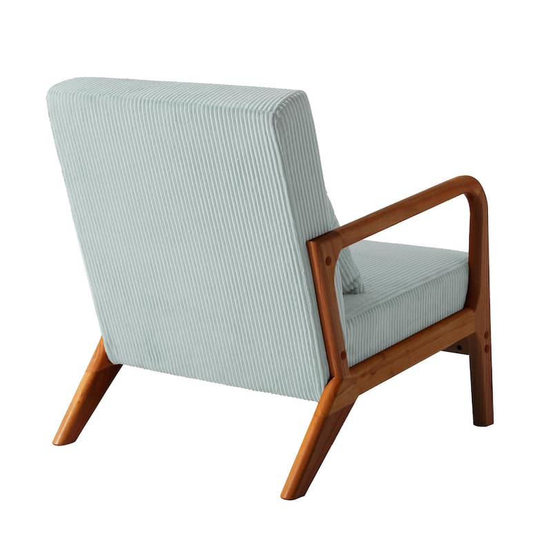 Modern Corduroy Upholstered Accent Chair with Wood Legs Set of 2