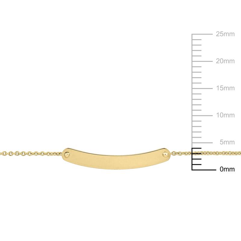 Miadora Engravable ID Bar Necklace in 14k Yellow Gold