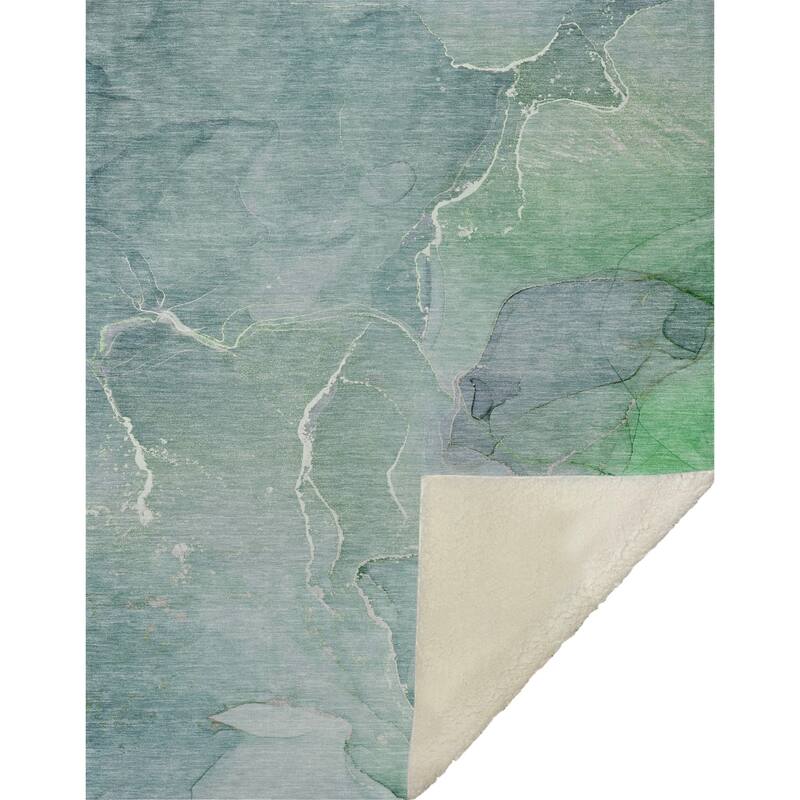 Premium Machine Washable Abstract Contemporary Sherpa Throw Blanket