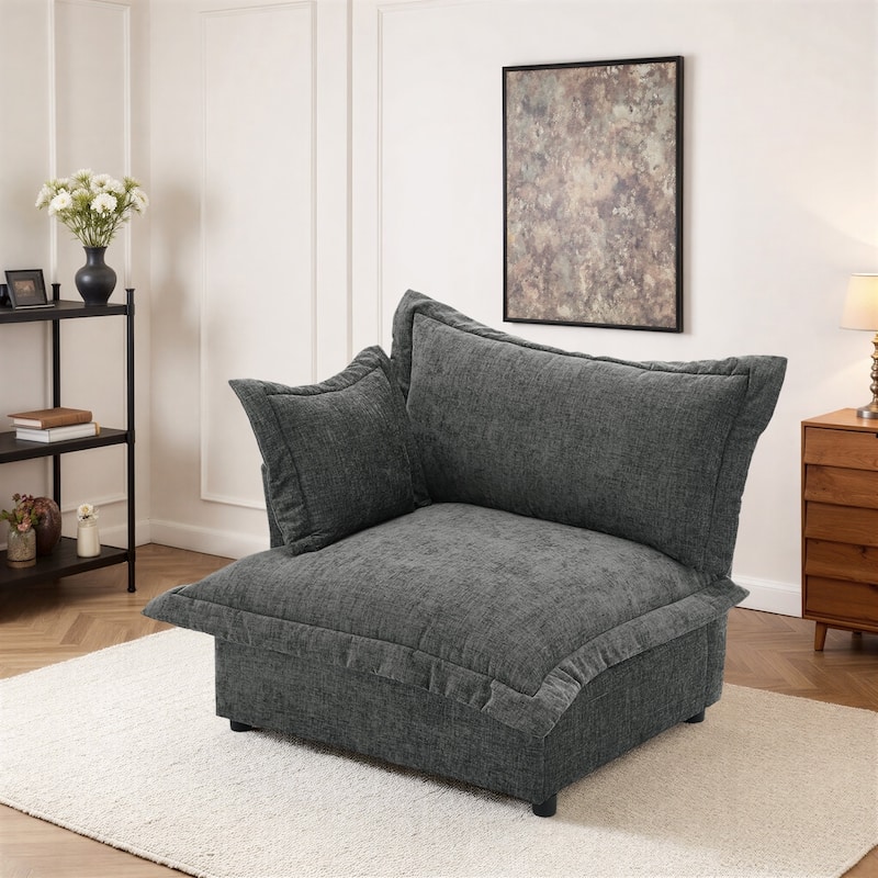 Double Layer Cushion Comfy Cloud Modular Sectional Sofa Couch Ottoman