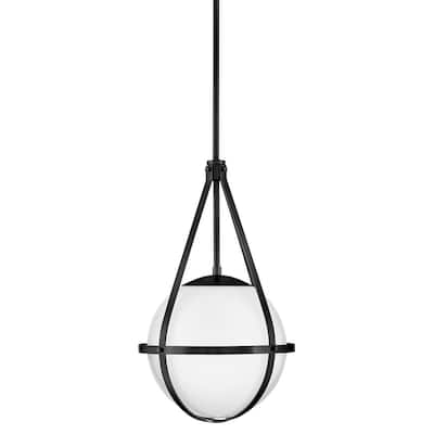 Lark 83677 Colby 1 Light 12" Wide Pendant with Cased Opal Glass
