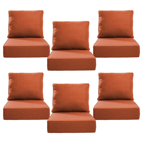 Gymojoy 6-Inch Thick Outdoor Deep Seating Cushion Set, 22