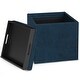 preview thumbnail 55 of 92, WYNDENHALL Townsend 17 inch Wide Contemporary Square Storage Ottoman