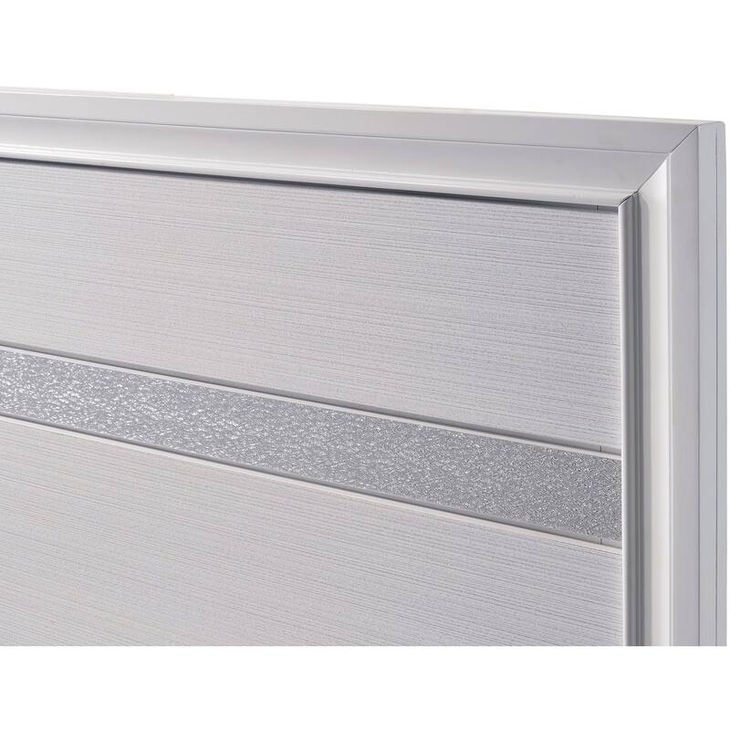 Queen Size White Panel Headboard Bed with Drawers, Contemporary Bedroom Furniture