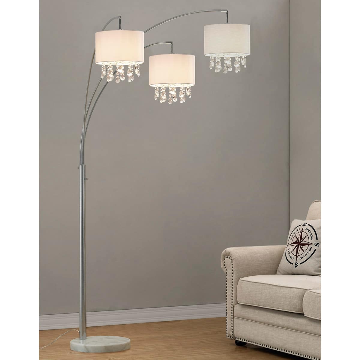 Option Brushed Nickel /White shades