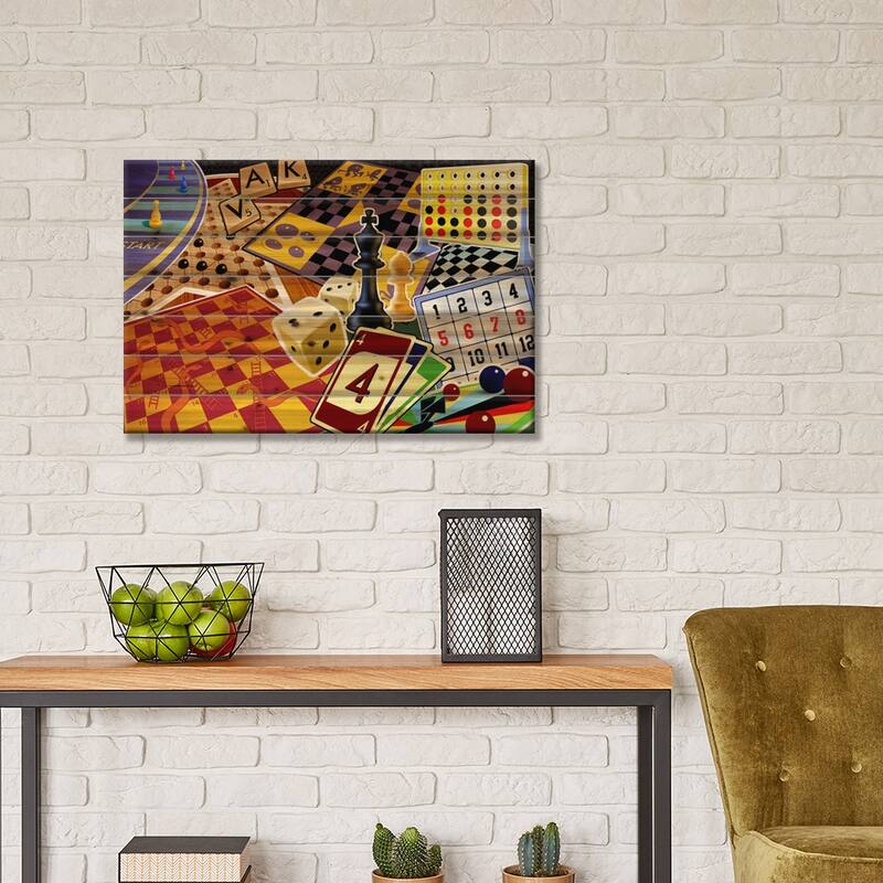 Board Games Print On Wood by Unknown Artist - Multi-Color