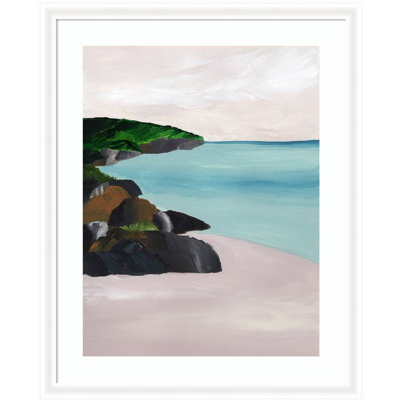 Kate and Laurel Framed Art Seascape by Nikita Jariwala - 35x43 - White