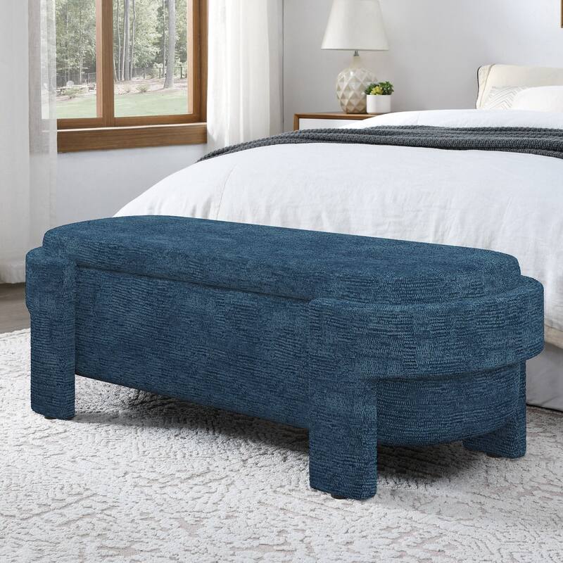 Fabric Upholstered Bench with Large Storage Space for the Living Room, Entryway and Bedroom