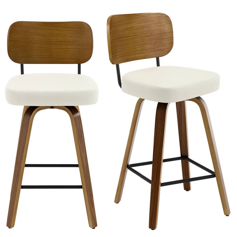 26" Swivel Upholstered Counter Height Bar Stool - 36.4" H x 17.1" W x 20" D