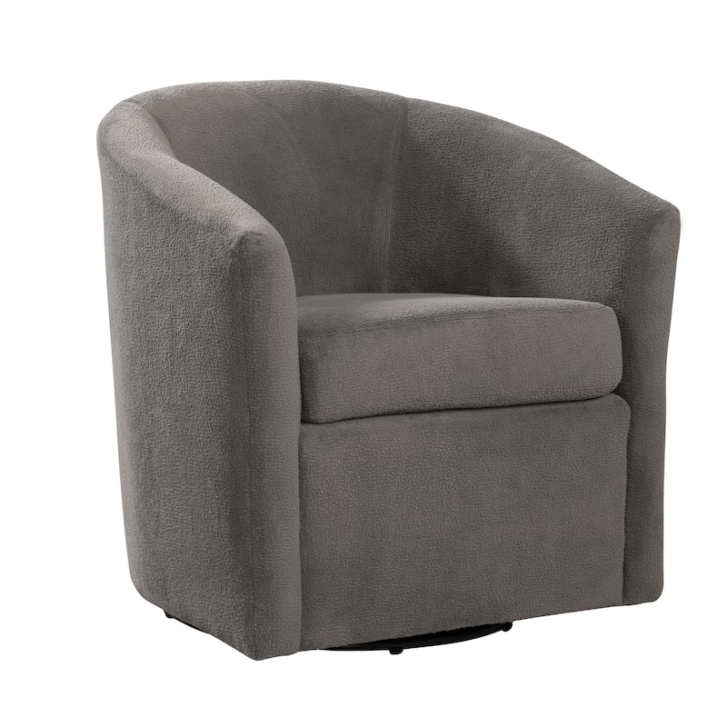 Odessa Barrel Style Swivel Accent chair in Performance Fabric - Ash