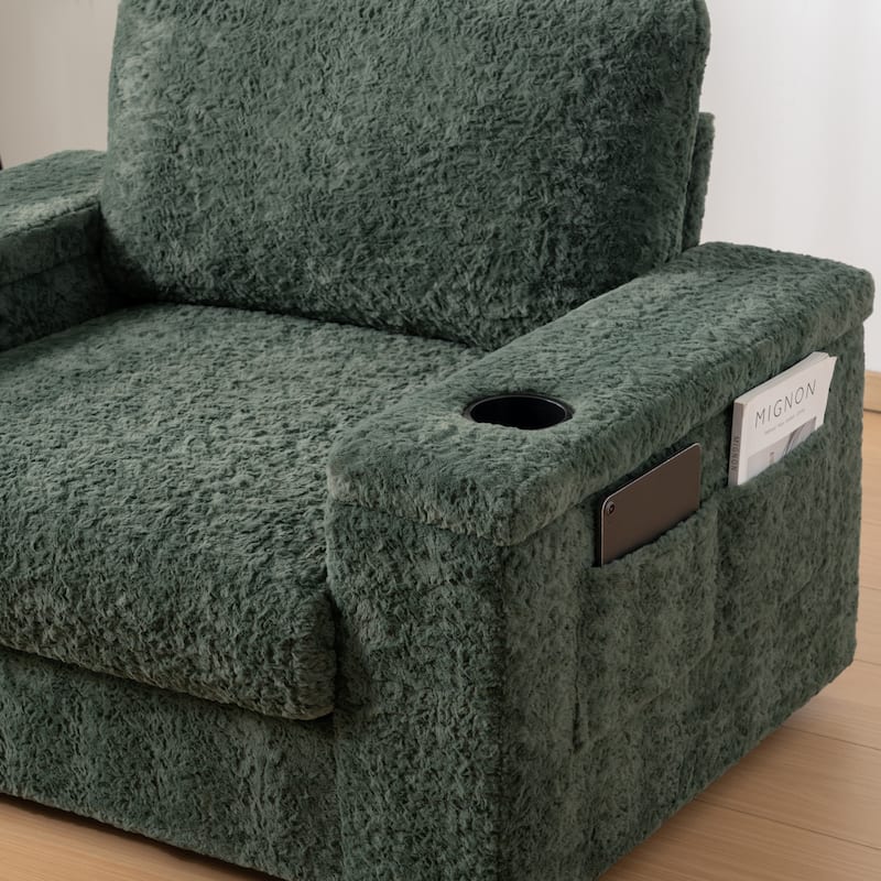 Ultra-Plush Oversized Chaise Lounge with Convertible Storage Ottoman by Harper&Bright Designs