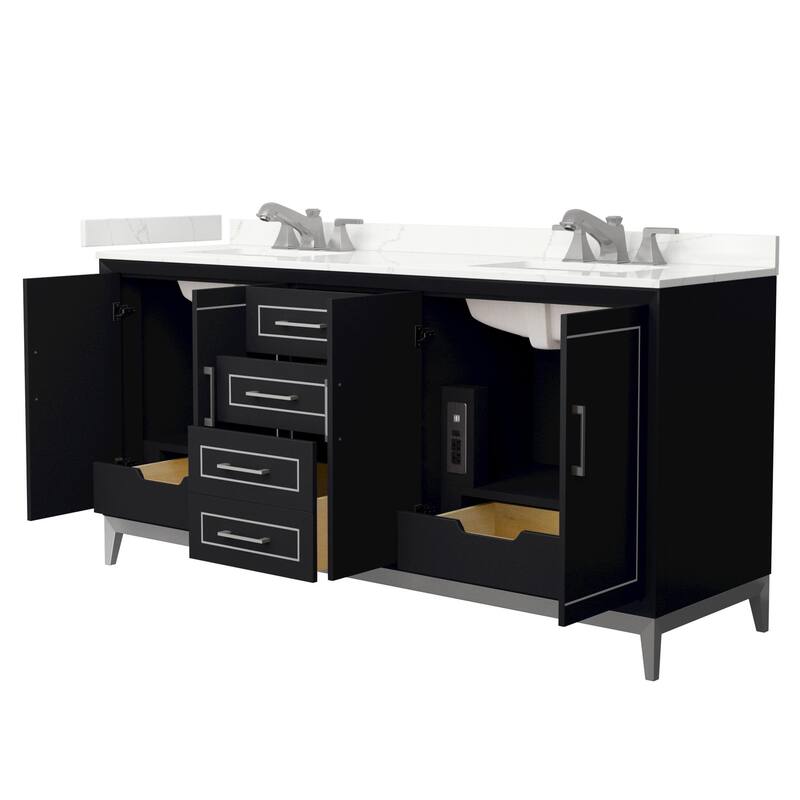 Wyndham Collection WCH515172D-QTZ-US3MXX Marlena 72" Free Standing