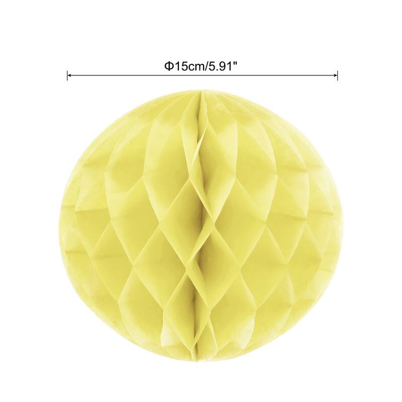 6Pcs Paper Pom-Poms Balls Paper Tissue Flower Ball for Party Decor - Cream - 6 Inch