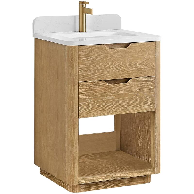 Miseno MV-HARB24-GW Harbin 24" Free Standing Single Basin Vanity Set - Washed Ash Grey - Ash Finish