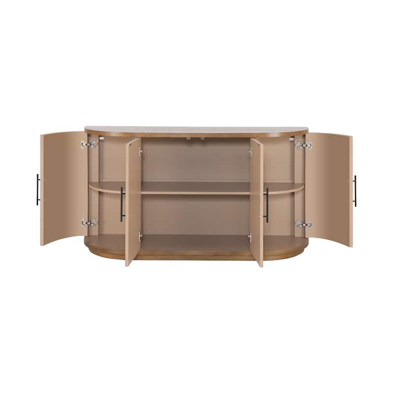 Christopher Knight Home - Elowen Modern Storage Sideboard with Four Doors and Curved Design - 57''×15.75''×32''