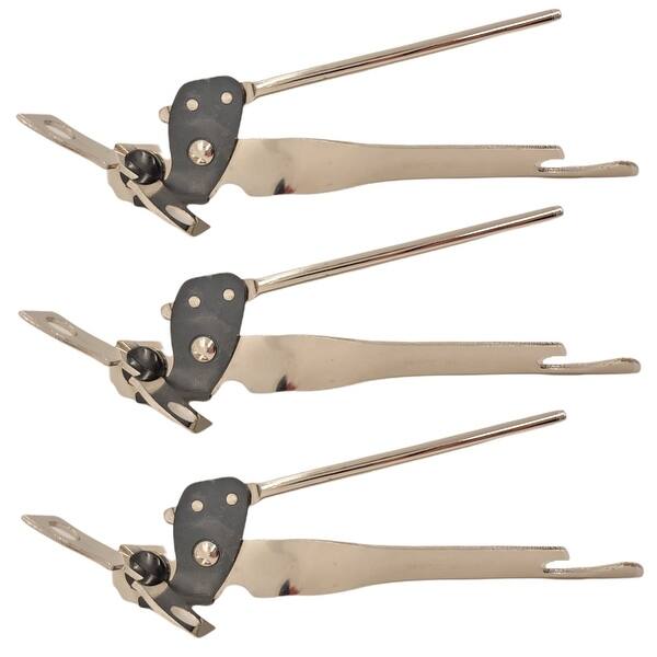 slide 2 of 5, Handy Housewares Classic Compact Hand Held Metal Manual Can Opener with Built-In Bottle Top Remover 3-pack