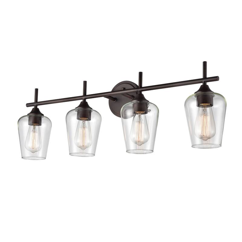 Millennium Lighting Ashford 4 Light Bathroom Vanity in Multiple Finishes with Clear Glass Shades