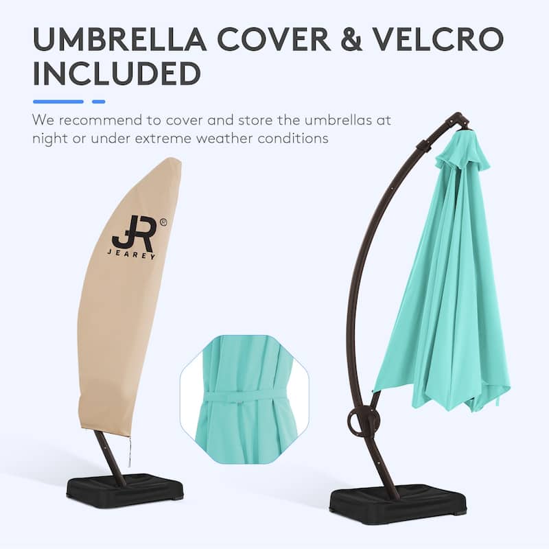 11 ft.Aluminum Curvy Cantilever Offset Hanging Patio Umbrella With Sandbag Base