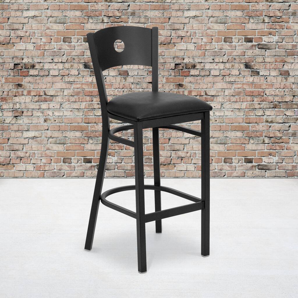 Circle Back Metal Restaurant Barstool - 19"W x 19.5"D x 42.5"H - 19"W x 19.5"D x 42.5"H