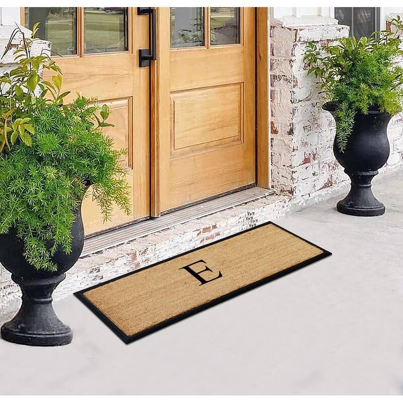 A1HC Rubber/Coir Molded Monogrammed Double Doormat 18"x48"