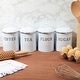 preview thumbnail 2 of 8, Farmhouse Canister Set, White Metal Kitchen Containers with Lids (4 x 6.3 In, 4 Pack)