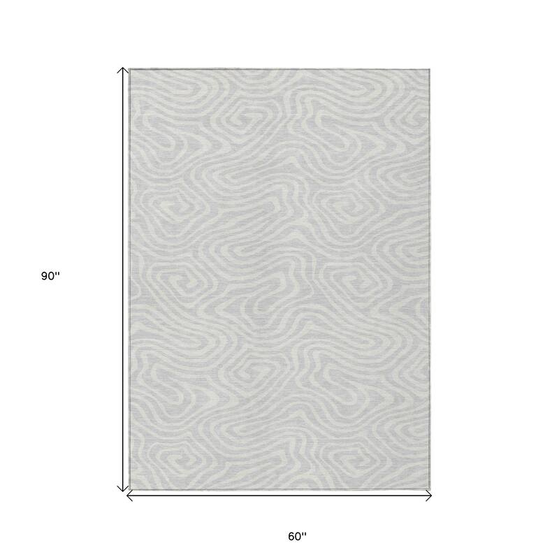 HomeRoots Abstract Transitional Rectangle Outdoor Rug
