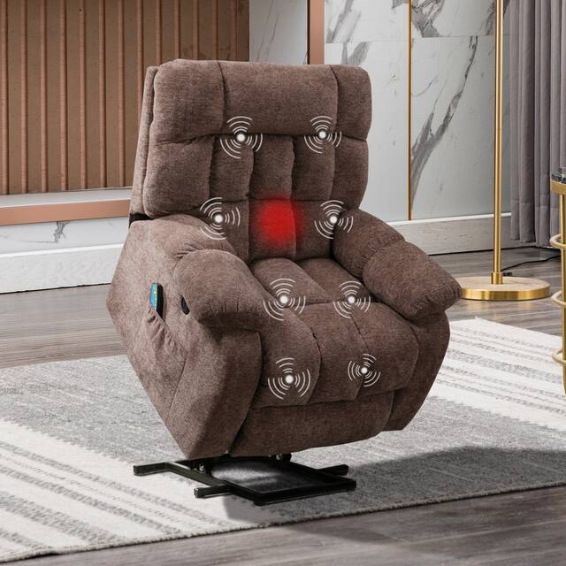 Power Lift Assit Recliner With Massage Including USB Port - coffee