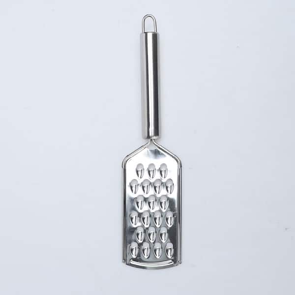 Choice 9 1/2 Stainless Steel Coarse Grater with Black Non-Slip Handle