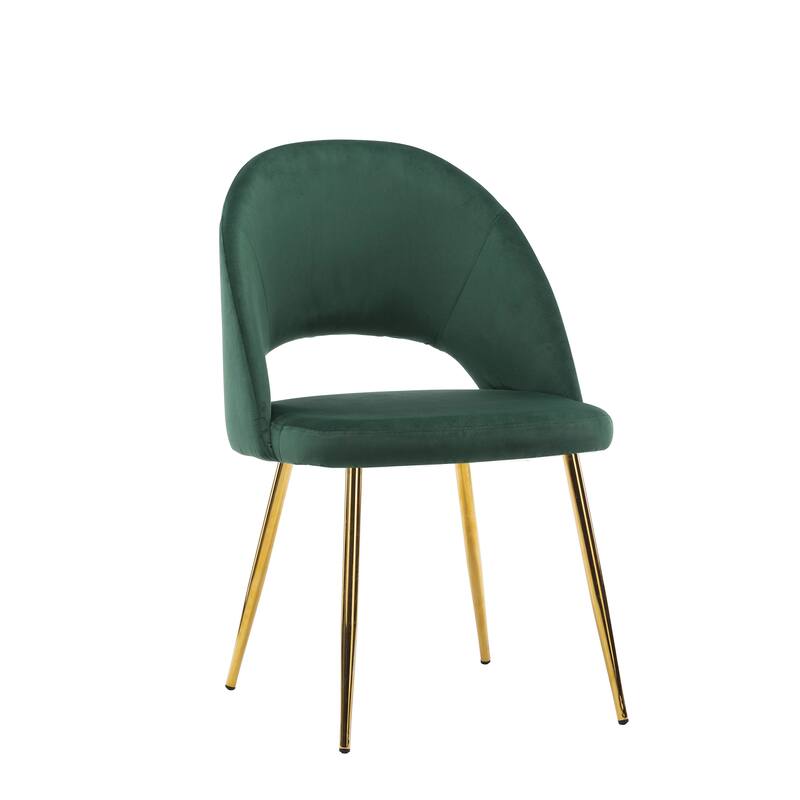 Porthos Home Batia Velvet Dining Chairs w/ Goldtone Metal Legs (Set of 2)