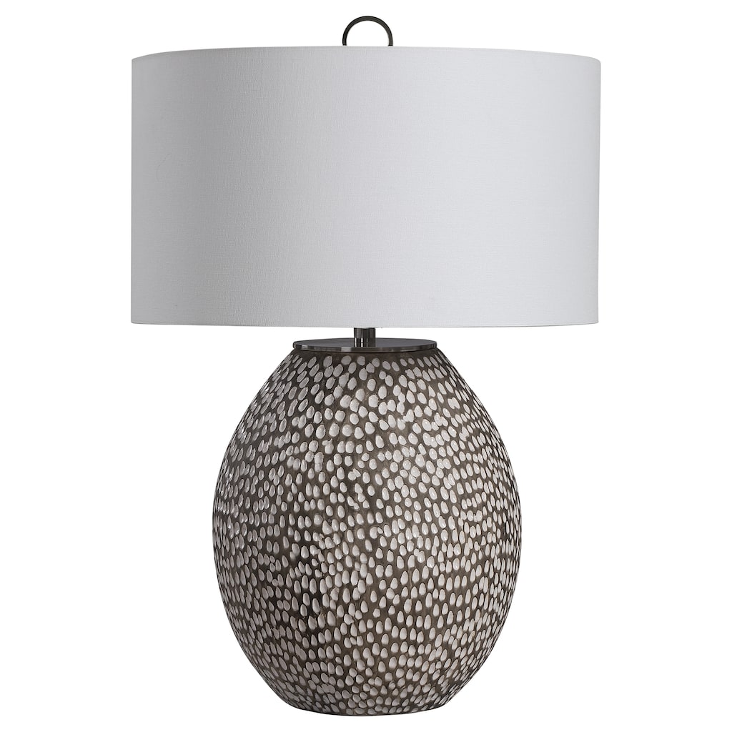 Uttermost Cyprien Grey White Table Lamp