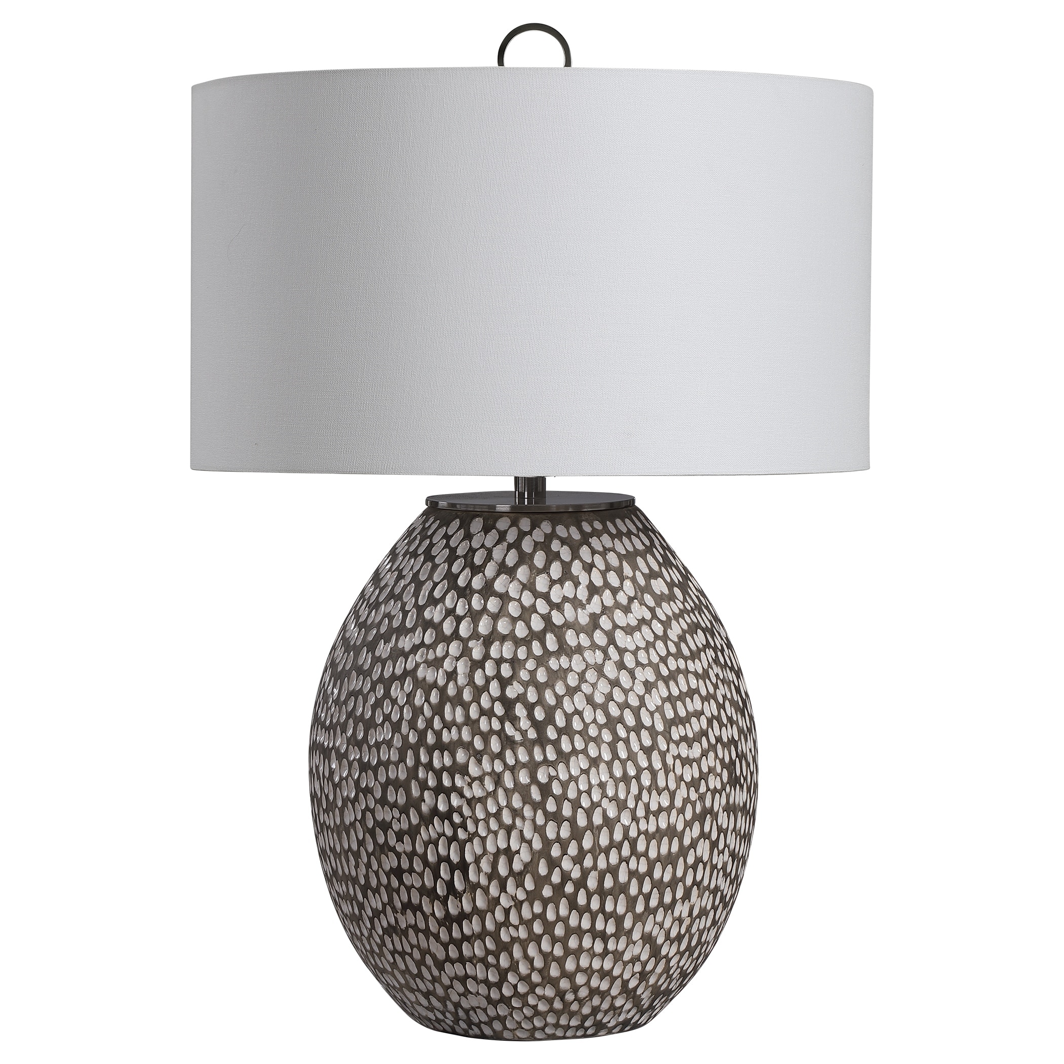 Uttermost Cyprien Grey White Table Lamp