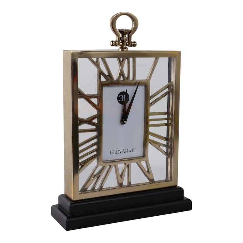 Decorative Aluminum Desk Clock with Glass Face - 9" - 17.0"
