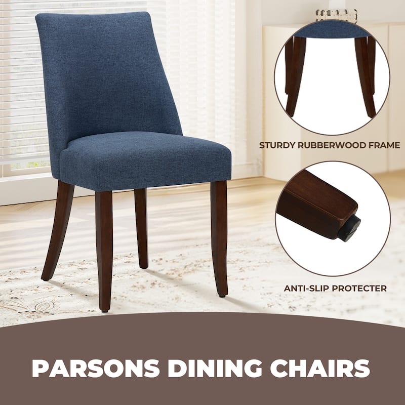 Modern Upholstered Dining Chairs with Wooden Legs for Kitchen & Restaurant